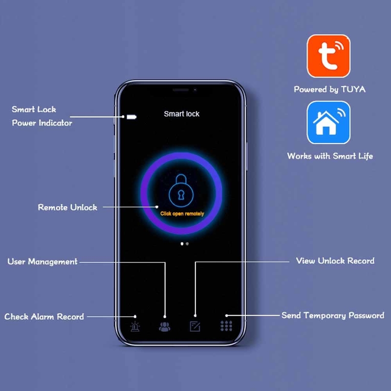 家のスマートで理性的なロックのTuya WifiのAppの保証デジタル指紋のドア ロック