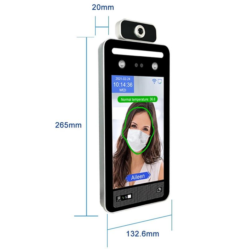 0.5mの顔認識の温度の走査器のアクセス管理を遠のけなさい