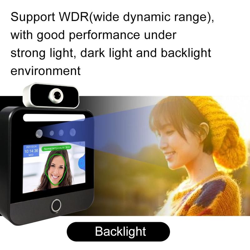 WEBベースの雲ソフトウェア5インチの顔認識の温度EUの緑のパスの走査器の顔の認識ターミナル