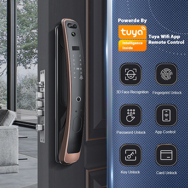 Wifi Tuyaスマートなロック3Dのアクセス管理の顔認識のドア ロック