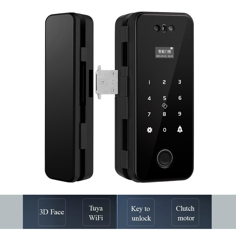 ドア ロックのTuyaスマートなロックのホーム セキュリティー3Dの表面デジタル黒いガラス指紋