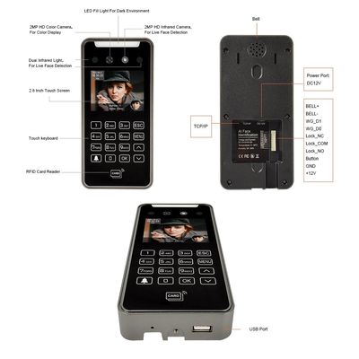 TCP/IP Wifi RFID AIの顔認識の基づく生物測定のアクセス管理 プロダクト雲