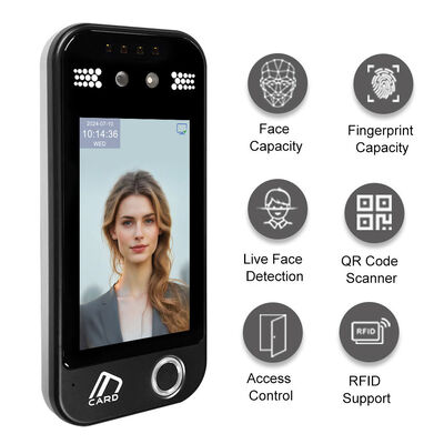 AI Dynamic Face Recognition Fingerprint Access Control Terminal IP65 Waterproof Time Attendance Device