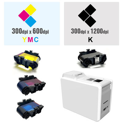 PVC IDカード印刷用、サーマル昇華型、300DPI解像度の両面印刷カードプリンター