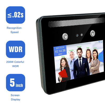 5インチの顔認識の出席機械Biomtricの時間録音